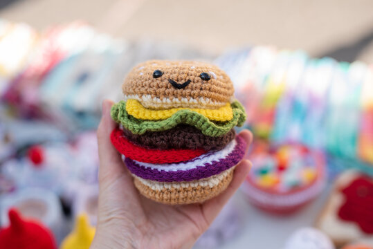 Hamburger plush crochet handmade