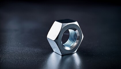 hex nut metal durable concept metal nut on a dark surface showcasing texture and detail