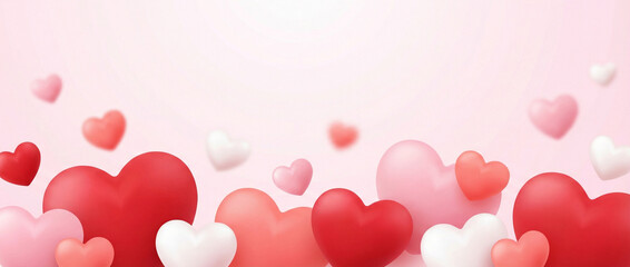 Colorful hearts background for card or banner design  