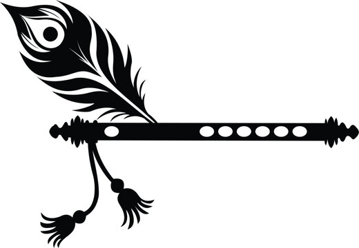 shivaHappy krishna janmashtami greetings with peacock feather illustration flute and m