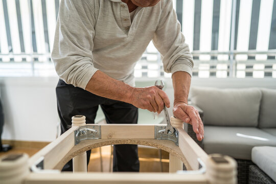 Senior engaging in DIY home improvement project