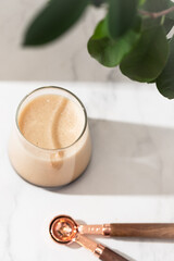 whipped coffee in a glass