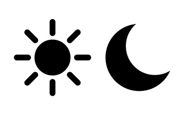 Sun moon vector icon symbol. Morning and night. Day and night