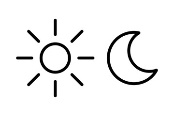 Sun moon icon illustration isolated vector sign symbol. silhouette icons. Morning and night. Day and night weather forecast symbol