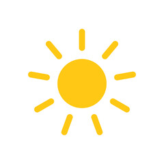 Sun icon set. Shine sun ray. Sunset icon. Yellow sun star icon. Vector illustration