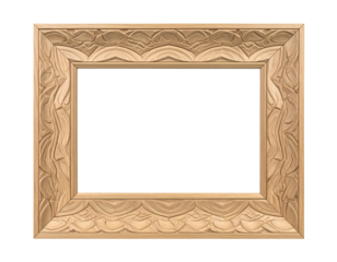 Ornate wooden frame with carved floral and geometric patterns