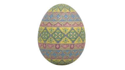 Decorated Easter Egg on a Transparent Background, PNG Image