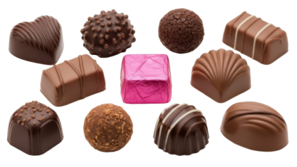 Assorted Chocolate Candies, Easter Treat on a Transparent PNG Image