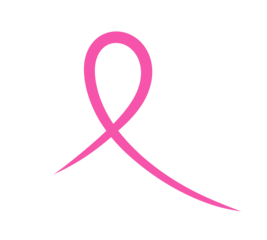 Pink awareness ribbon symbol isolated on transparent background
