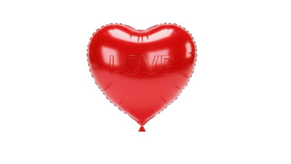 Heart-Shaped Balloon with "LOVE" Inscription on a Transparent PNG File