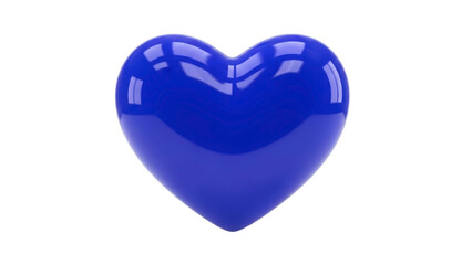 Glossy Blue Heart on a Transparent Background PNG Image