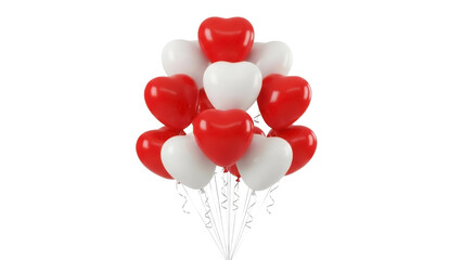 Heart Shaped Balloons Bunch on Transparent Background PNG Image