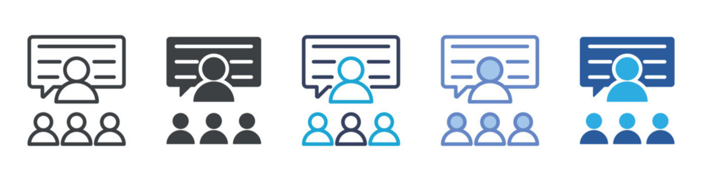 Briefing icon set multiple style collection