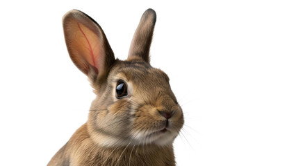 Obraz premium Brown Bunny Head on Transparent Background, PNG Image