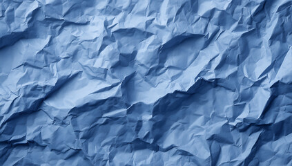 Obraz premium Blue Crumpled Paper Texture Background with Wrinkles and Folds