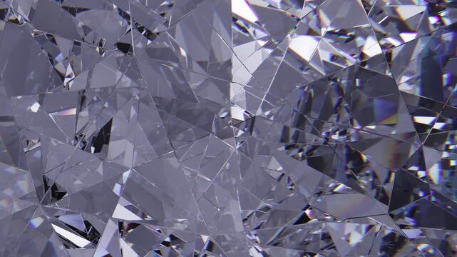 Realistic endless loop 3D animation inside a diamond