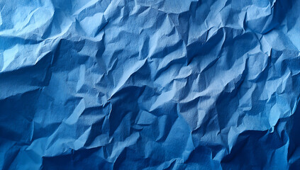 Obraz premium Blue Crumpled Paper Texture Background, blue paper texture, crumpled paper