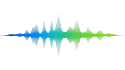 Abstract Digital Sound Wave Equalizer with Blue to Green Gradient