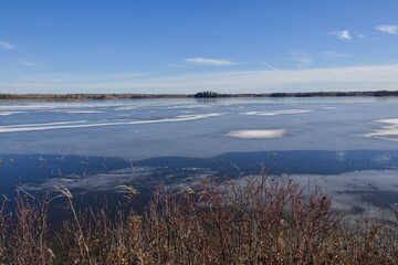 Astotin Lake on a Sunny Autumn Day