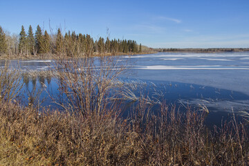 Astotin Lake on a Sunny Autumn Day