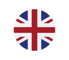united kingdom round flag icon, uk circular national flag symbol isolated on white, british country emblem vector illustration © Art Stor Pro