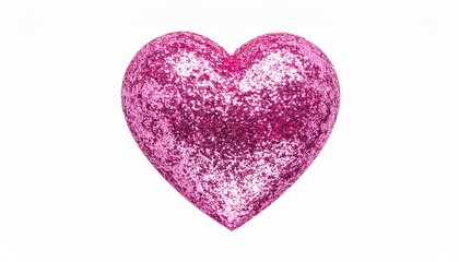 Obraz premium pink heart on white background