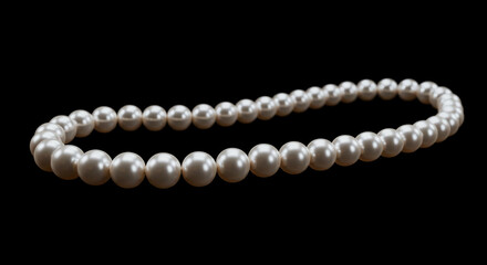String of pearls on black background