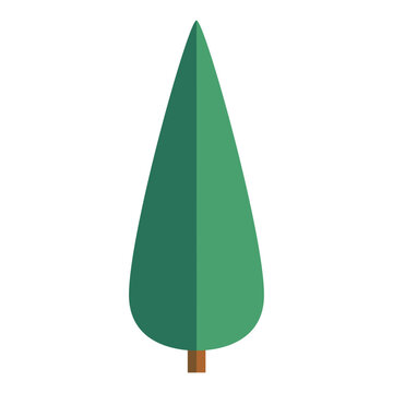 Oval origami tree icon