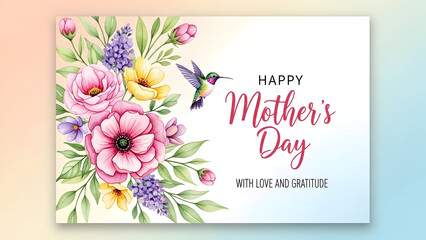 Obraz premium Mother's day greeting card with floral design