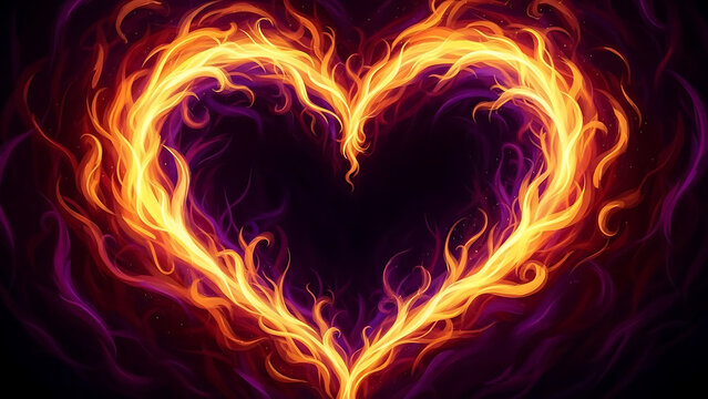 Blazing heart of passion and love