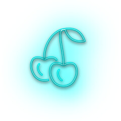Neon blue cheery icon