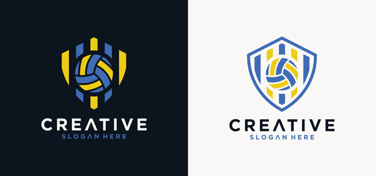 Collection of logos for volleyball clubs, logo designs for volleyball tournaments, abstract vector volleyball competitions.