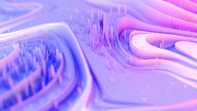 Abstract 3 D landscape waves purple blue pink gradient fluid motion background futuristic digital