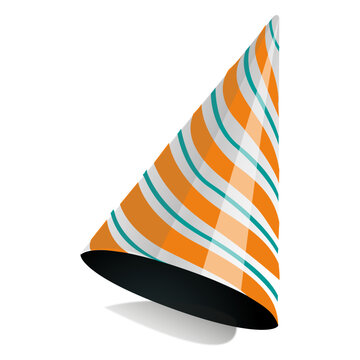 Orange stripe party hat