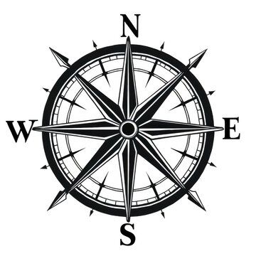 Classic compass design isolated on transparent background
