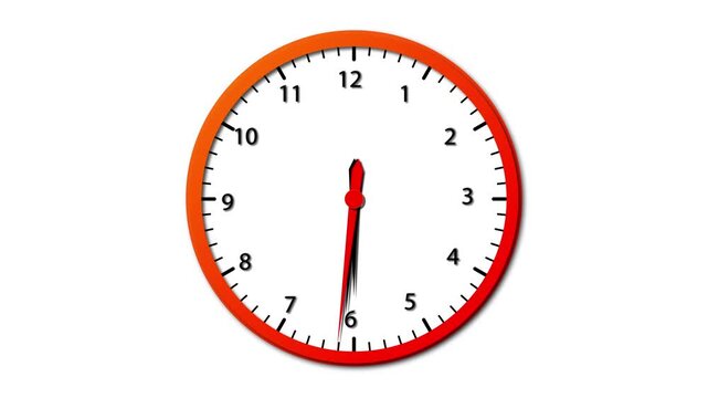 Clock spinning, watch animation on transparent background with alpha channel. Clock icon flat style 24 hours day and night fast speed with moving timer clock rotation.4k video.