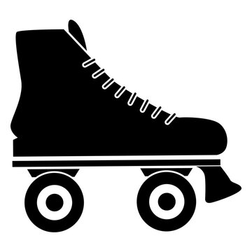 Roller skate shoe flat icon