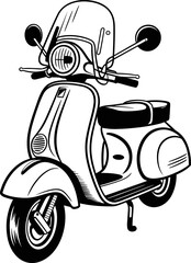 Vintage Italian Scooter Illustration
