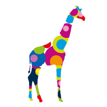 Colorful circles giraffee logo