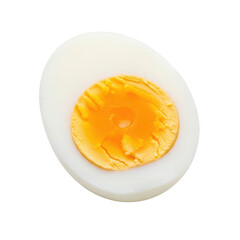 Hard-boiled egg halved, isolated on transparent background 
