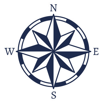 Vintage nautical north arrow ubication