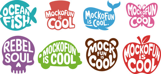 Retro Silhouette Typography Set