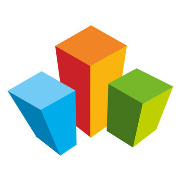 Colored cubes real estate logo