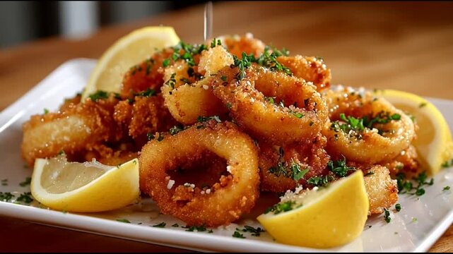 Fried Calamari With Lemon