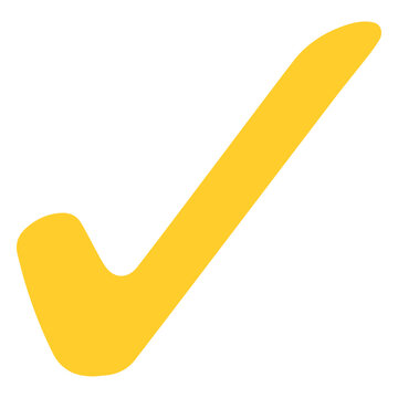 Yellow flat check mark