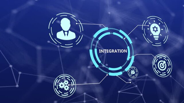 System Integration Concept Animation for Digital Business and Technology Workflow
