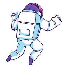 Fototapeta premium Astronaut rear view cartoon
