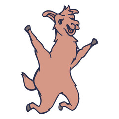 Obraz premium Llama jumping happy stroke flat