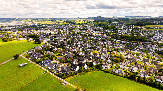brilon germany from above in spring