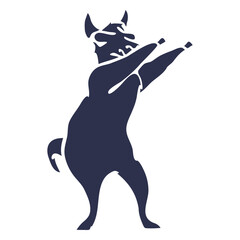 Obraz premium Llama dancing dance detailed silhouette